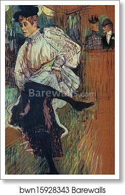 Jane Avril Dancing by Henri De Toulouse-Lautrec, Art Print