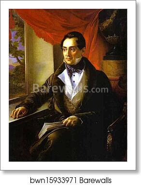 Portrait of P. N. Zubov by Vasily Tropinin, Art Print