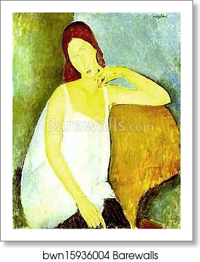 Portrait of Jeanne Hébuterne (1898 -1920), Common-Law Wife of Amedeo Modigliani by Amedeo Modigliani, Art Print