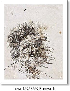 Study of an Old Man, Perhaps for the Head of King Lear by George Romney, Art Print Study of an Old Man, Perhaps for the Head of King Lear by George Romney, Art Print