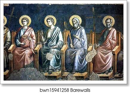 The Last Judgment. Seated Apostles. Detail by Pietro Cavallini, Art Print