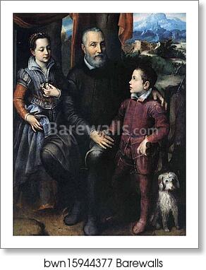 Portrait of Amilcare, Minerva and Asdrubale Anguissola by Sofonisba Anguissola, Art Print