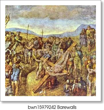 Crucifixion of Saint Peter by Michelangelo, Art Print