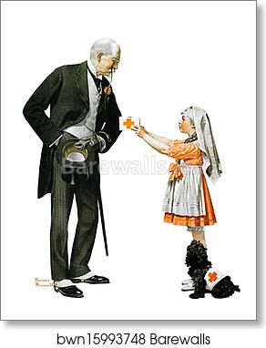 Red Cross Volunteer by Norman Rockwell, Art Print