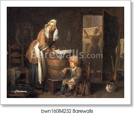 The Laundress by Jean-Baptiste-Simeon Chardin, Art Print