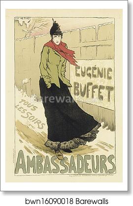 Le Concert des Ambassadeurs, "Eugénie Buffet" by Lucien Métivet, Art Print Le Concert des Ambassadeurs, "Eugénie Buffet" by Lucien Métivet, Art Print