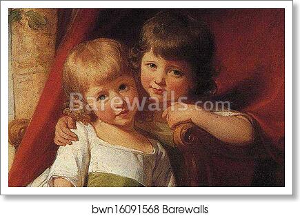 The Charteris Children. Detail by George Romney, Art Print