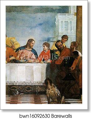 Feast in the House of Levi. Detail by Paolo Veronese, Art Print