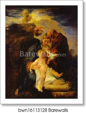 Rest on the Flight into Egypt by Jean-Antoine Watteau, Art Print