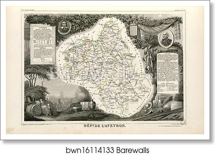 Dépt. de l'Aveyron (région du sud) by Victor Jules Levasseur, Art Print
