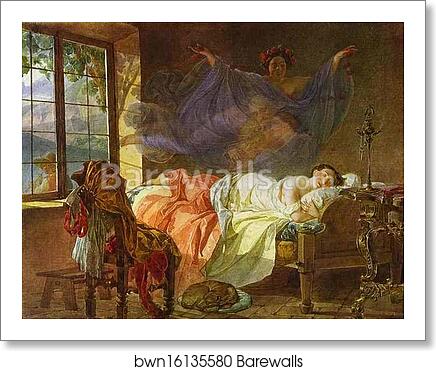 A Dream of a Girl Before a Sunrise by Karl Brulloff, Art Print A Dream of a Girl Before a Sunrise by Karl Brulloff, Art Print