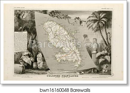 Colonies françaises (en Amérique) (Hémisphère boréal) by Victor Jules Levasseur, Art Print