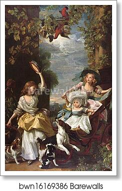The Three Youngest Daughters of King George III by John Singleton Copley, Art Print