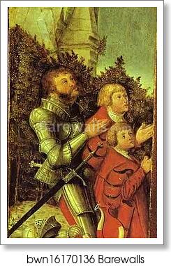 Portrait of a Knight with Two Sons by Lucas Cranach The Elder, Art Print