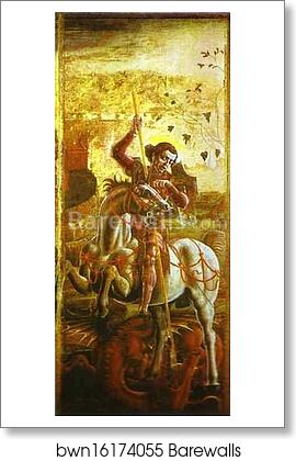 St. George and the Dragon by Cosmè Tura (A.K.A. Cosimo Tura), Art Print St. George and the Dragon by Cosmè Tura (A.K.A. Cosimo Tura), Art Print