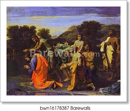 The Baptism of Christ by Nicolas Poussin, Art Print