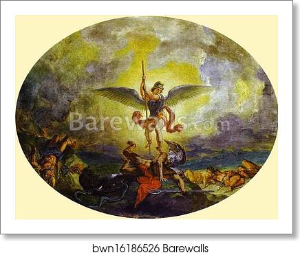 St. Michael Defeats the Devil by Eugène Delacroix, Art Print