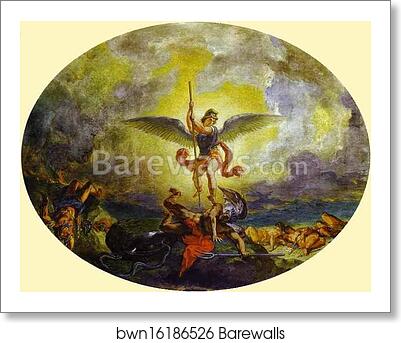 St. Michael Defeats the Devil by Eugène Delacroix, Art Print St. Michael Defeats the Devil by Eugène Delacroix, Art Print