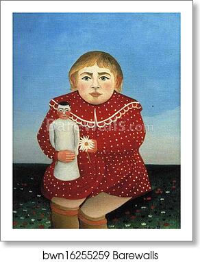 Child with a Doll by Henri Rousseau, Art Print