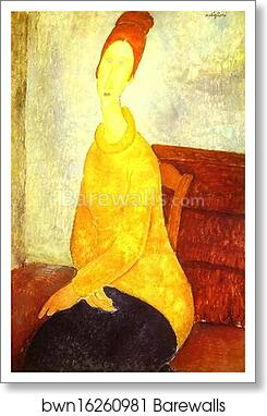 Jeanne Hébuterne in a Yellow Sweater by Amedeo Modigliani, Art Print