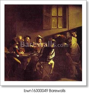 The Calling of St. Matthew by Caravaggio, Art Print