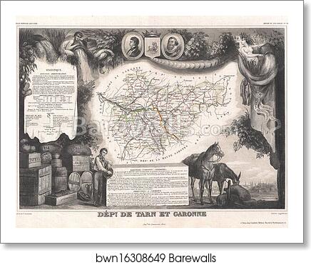 Dept. de Tarn et Garonne by Victor Jules Levasseur, Art Print