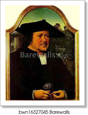 Unknown Man with Rosary by Quentin Massys, Art Print