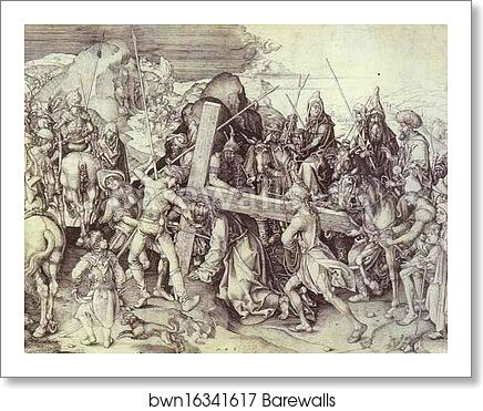 The Carrying of the Cross by Martin Schongauer, Art Print