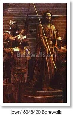 Mocking Christ. "Hail, King of the Jews!" Detail by Ivan Kramskoy, Art Print
