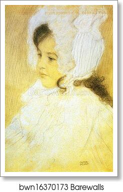 Portrait of a Girl by Gustav Klimt, Art Print