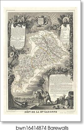 Dept. de la Hautes-Garonne by Victor Jules Levasseur, Art Print Dept. de la Hautes-Garonne by Victor Jules Levasseur, Art Print