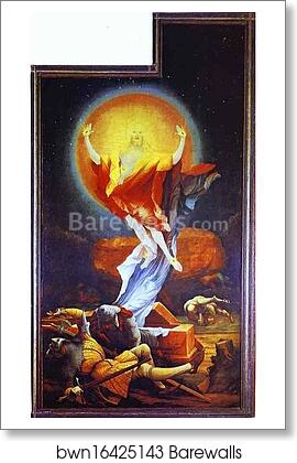 The Resurrection (view with the open wings) by Matthias Grünewald, Art Print The Resurrection (view with the open wings) by Matthias Grünewald, Art Print