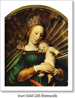 Meyer Madonna. Detail by Hans Holbein The Younger, Art Print Meyer Madonna. Detail by Hans Holbein The Younger, Art Print
