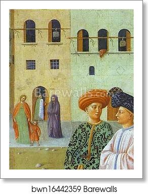 Healing of a Cripple and the Raising of Tabitha. Detail by Masolino Da Panicale, Art Print