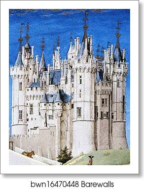 Les trÄ�s riches heures du Duc de Berry. September. Château de Saumur. Detail by Limbourg Brothers, Art Print Les trÄ�s riches heures du Duc de Berry. September. Château de Saumur. Detail by Limbourg Brothers, Art Print