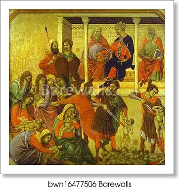 Maestà (front, predella) The Massacre of the Innocents by Duccio Di Buoninsegna, Art Print