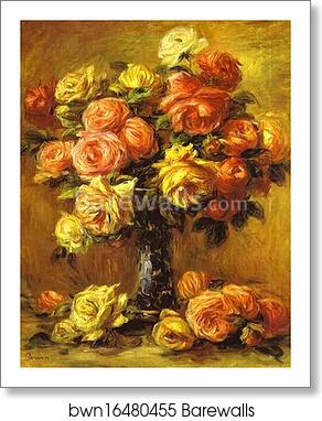 Roses in a Vase by Pierre-Auguste Renoir, Art Print