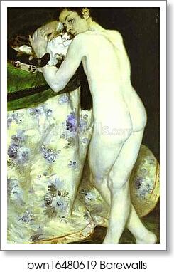 A Boy with a Cat by Pierre-Auguste Renoir, Art Print