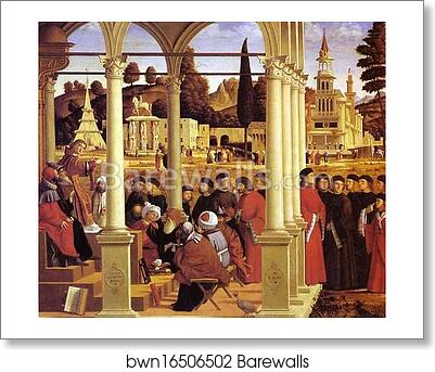 Life of St. Stephen: St. Stephen Disputing by Vittore Carpaccio, Art Print Life of St. Stephen: St. Stephen Disputing by Vittore Carpaccio, Art Print