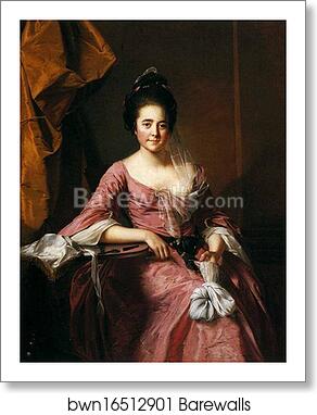 Portrait of a Lady with Her Lacework by Joseph Wright Of Derby, Art Print