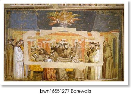Death of St. Francis and Inspection of Stigmata by Giotto, Art Print