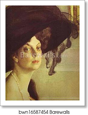 Portrait of Princess Olga Orlova. Detail by Valentin Serov, Art Print