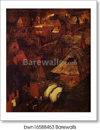 The Gloomy Day (February). Detail by Pieter Bruegel The Elder, Art Print The Gloomy Day (February). Detail by Pieter Bruegel The Elder, Art Print