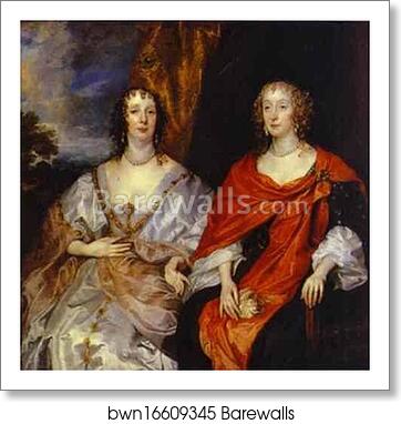 Portrait of Anna Dalkeith, Countess of Morton, and Lady Anna Kirk by Sir Anthony Van Dyck, Art Print