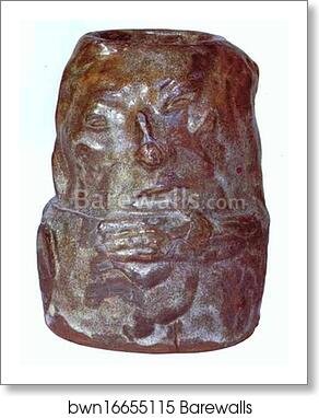 Ceramic Vase with a Caricature Self-Portrait by Paul Gauguin, Art Print
