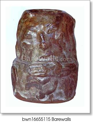 Ceramic Vase with a Caricature Self-Portrait by Paul Gauguin, Art Print Ceramic Vase with a Caricature Self-Portrait by Paul Gauguin, Art Print