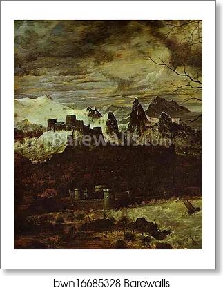 The Gloomy Day (February). Detail by Pieter Bruegel The Elder, Art Print The Gloomy Day (February). Detail by Pieter Bruegel The Elder, Art Print