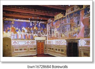 Allegory of Good Government: Effects of Good Government in the City and portion of the Effects of Good Government in the Country by Ambrogio Lorenzetti, Art Print Allegory of Good Government: Effects of Good Government in the City and portion of the Effects of Good Government in the Country by Ambrogio Lorenzetti, Art Print