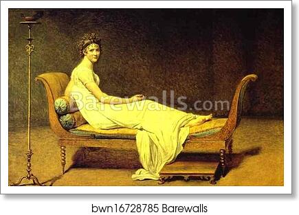 Portrait of Mme Récamier by Jacques-Louis David, Art Print