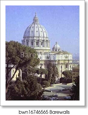 St. Peter's by Michelangelo, Art Print